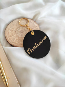 Black Gold Name Acrylic Keychain - Personalized